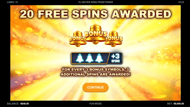 10 Jester Wins PrizeTower - 20 free spins